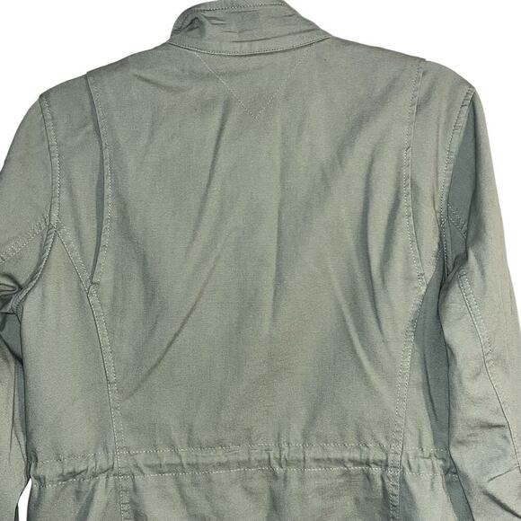 Tommy Hilfiger Canvas Full Zip Military Style Jacket in Light Olive Green - Picture 5 of 9